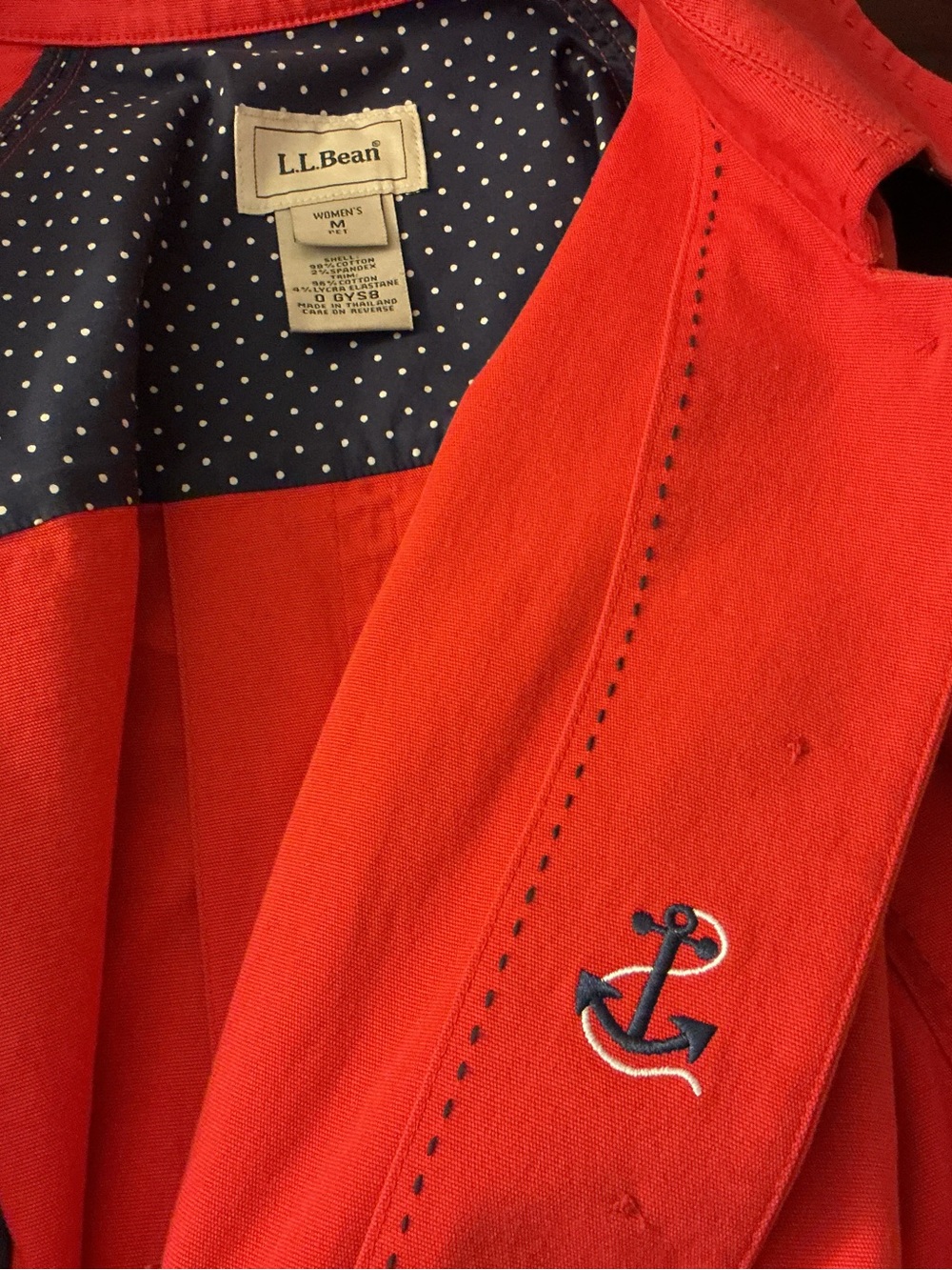 L.L. Bean Red Button-Front Jean Jacket - Picture 5 of 12
